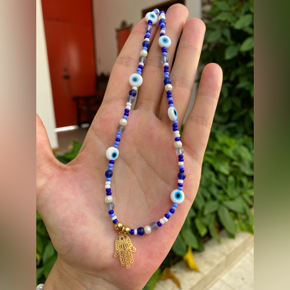 Evil eye blue necklace